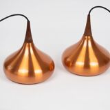 Pair of 2 Danish vintage pendant lamps Orient by Jo Hammerborg Fog og Morup