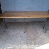 Large family bistro table with wooden top 190cm