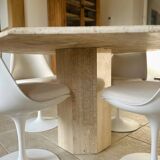 Travertine dining table