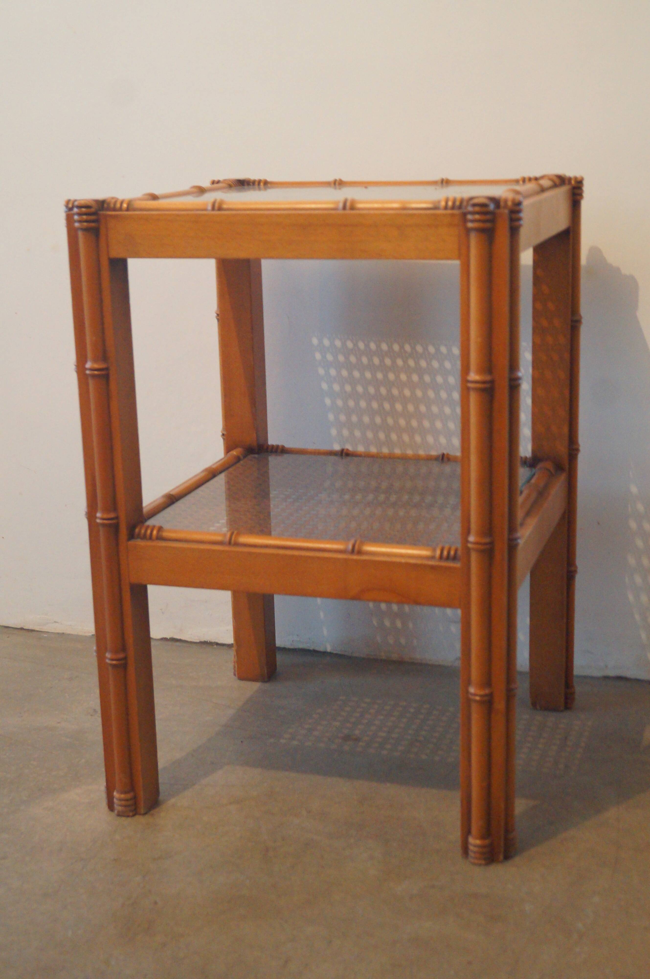 Bamboo side table in wood 1960