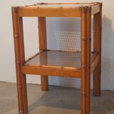 Table d'appoint façon bambou en bois 1960