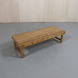 Slatted low bench pinewood