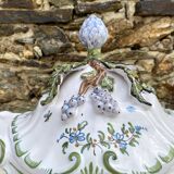 Hand-decorated earthenware soup tureen, Lallier Pottery