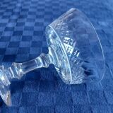 Set of 7 old champagne glasses in cut crystal