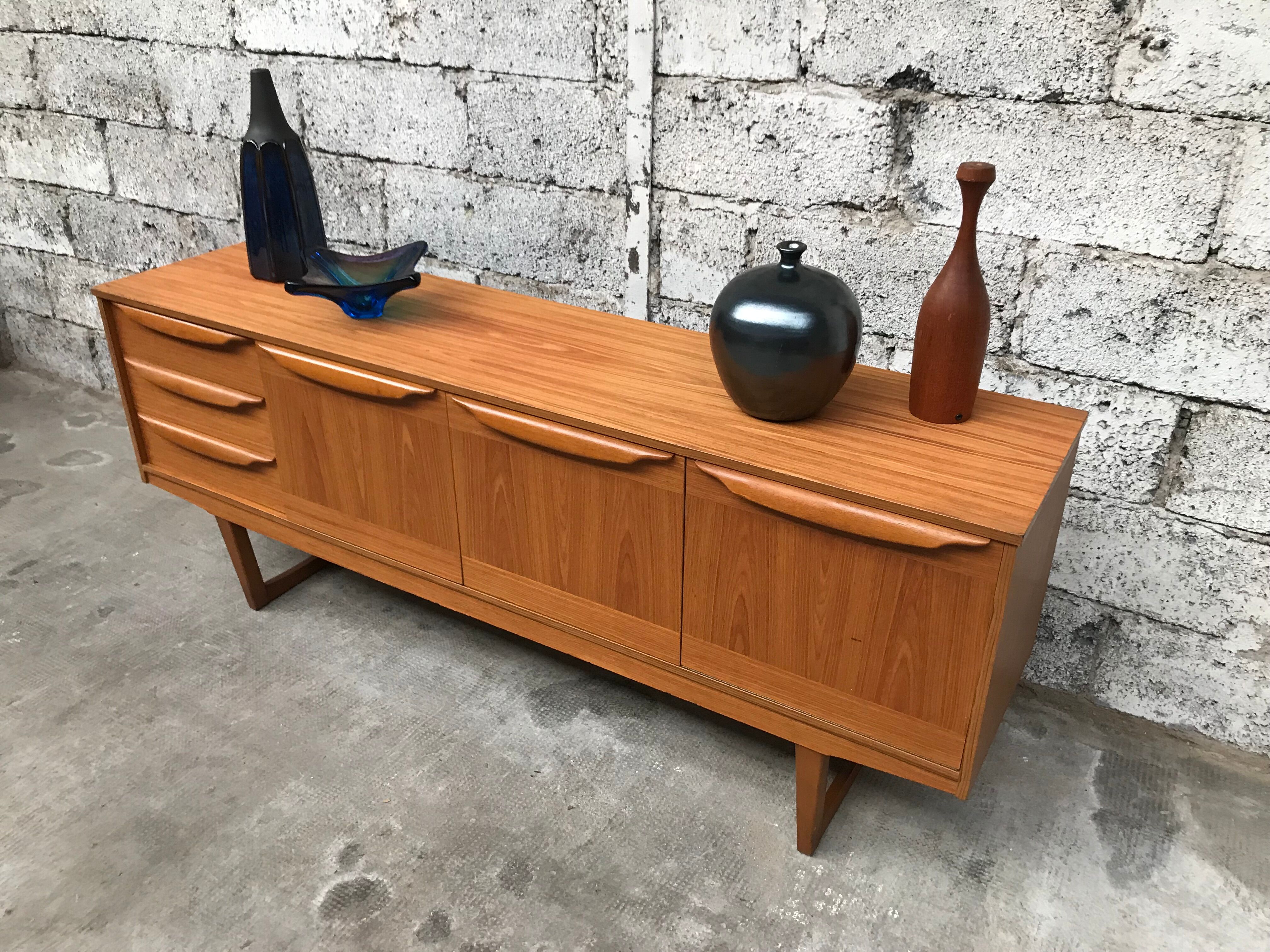 Small Scandinavian sideboard 1950-60 vintage design teak