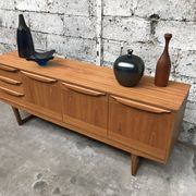 Small Scandinavian sideboard 1950-60 vintage design teak