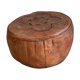 Vintage Moroccan leather pouf