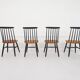 Set of four spindle back chairs, The Netherlands 1960's