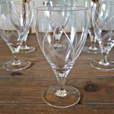 Vintage Etched Crystal Wine Glasses