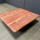 Angelo Mangiarotti red travertine coffee table for Up&Up, Italy