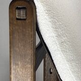 Brutalist lounge low relax chair in bouclé by Carl Straub, 1970s