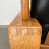 Mid-Century lounge chair model Bonanza with a high back in leather by Esko Pajamies for Asko, Finland, 1960s.