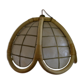 Rattan and mother-of-pearl lamp