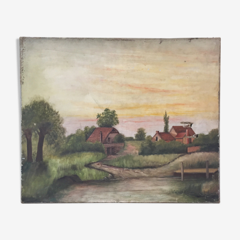 Ancient landscape canvas