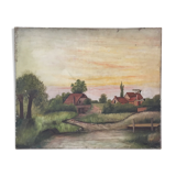 Ancient landscape canvas