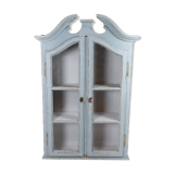 Grey painted hanging glass cabinet in gustavian style from around 1820.