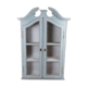 Grey painted hanging glass cabinet in gustavian style from around 1820.