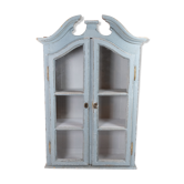 Grey painted hanging glass cabinet in gustavian style from around 1820.