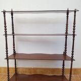 Old shelf to hang or lay in walnut and turned wood