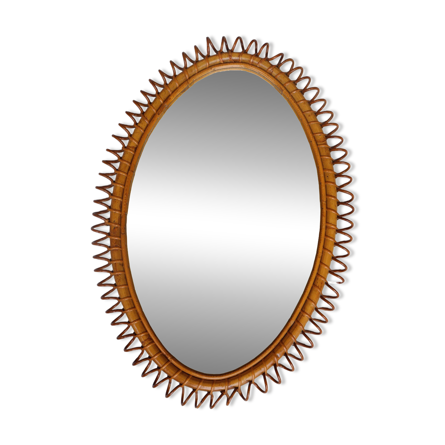 Italian rattan mirror 60's
