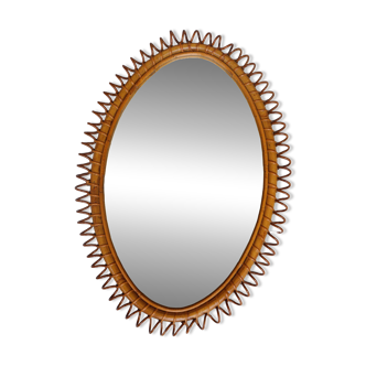 Italian rattan mirror 60's