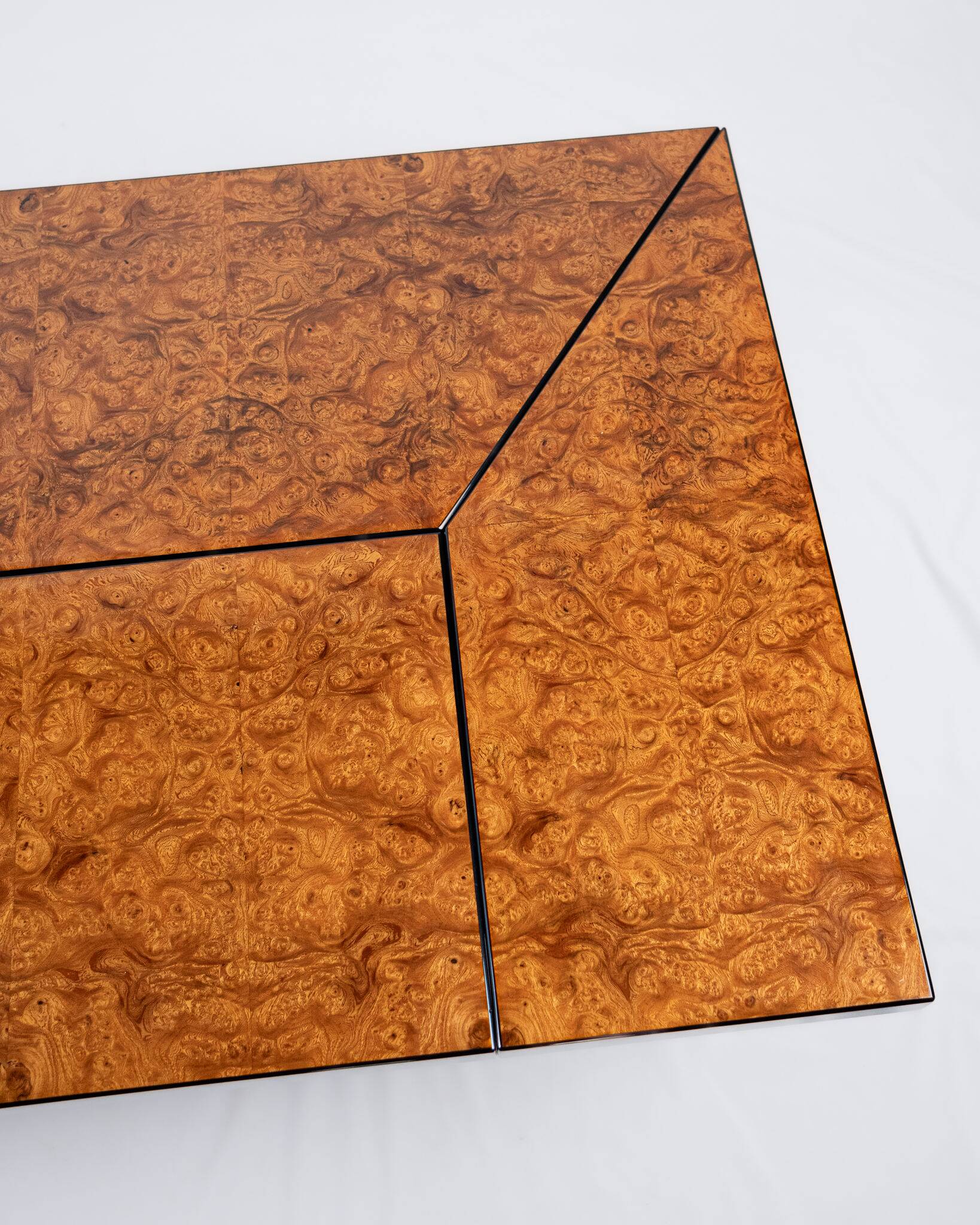 Table basse bar en loupe d'orme, Paul Michel pour Roche Bobois, 1980s