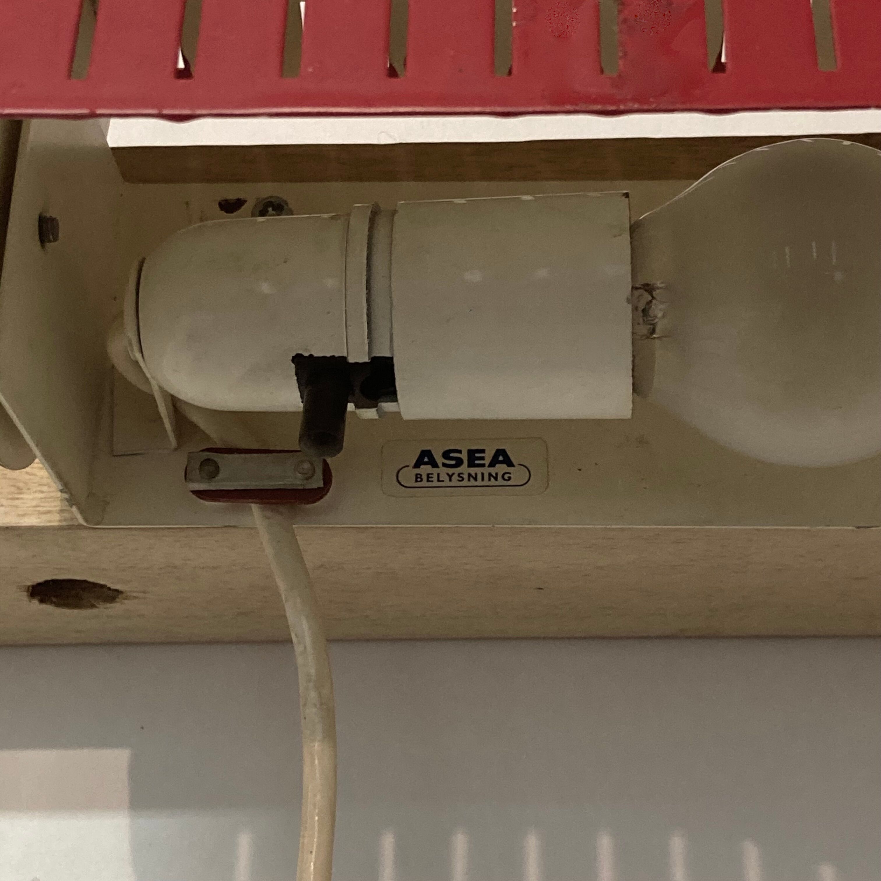 Adjustable wall lamp red scandinavian design 1950