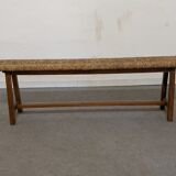 Wooden bench and marsh straw 50s/60s