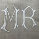 Drap en lin brodé avec monogramme MR