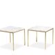 Pair of marble and gilt bronze end tables. 1970s.