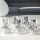 Lot of 5 Small Digestif/Liqueur Glasses. Cut Bohemian crystal. Floral.
