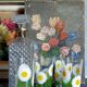 Table oil on cardboard the tulips hatched 30s