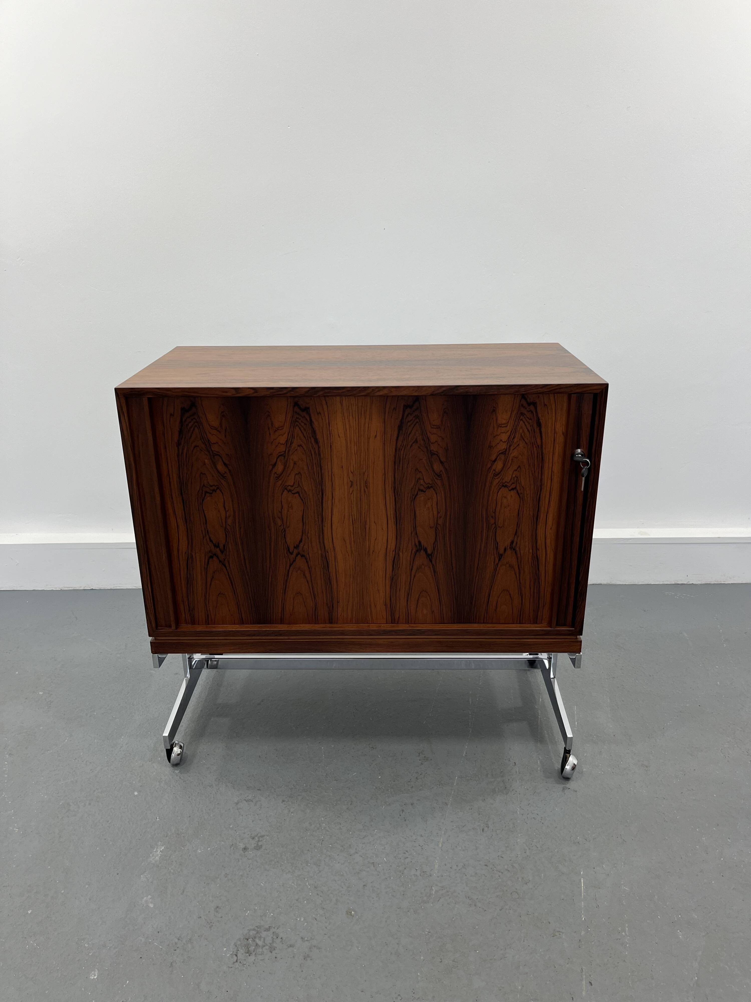 Meuble mobile vintage en bois, 1970s