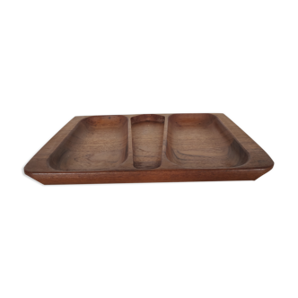 Danish serving tray in solid teak Denmark 1960s
