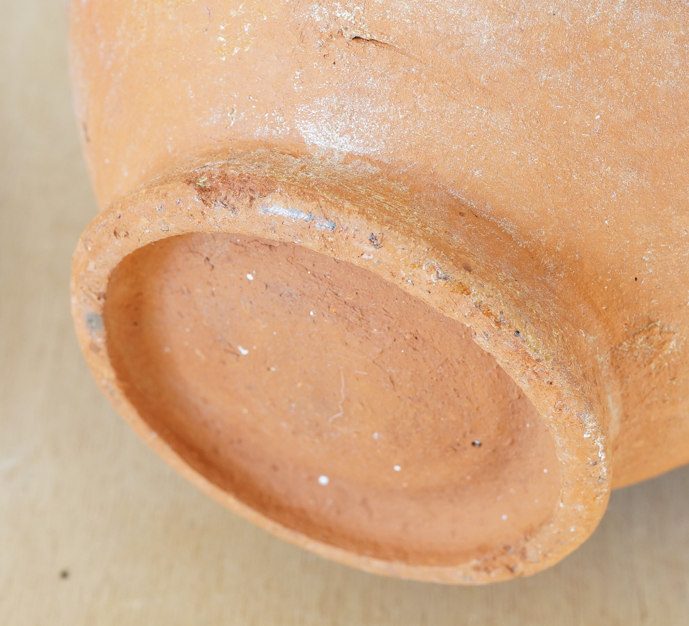 Old Berber vase in painted terracotta