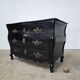 Beautiful curved tomb commode from the Louis XV period, black lacquered.