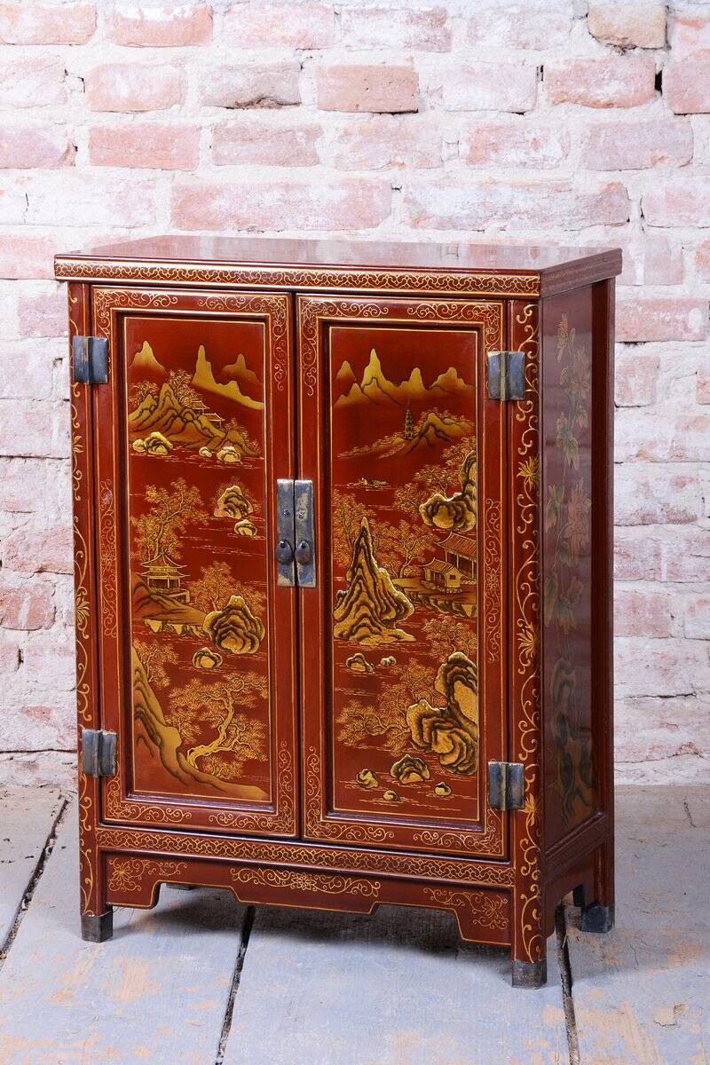 Small Asian-Style Cabinet in Wood, 1850s