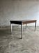 Mid-Century Belgian Brown Wood Veneer Dining Table with Chrome Legs — Silver Metal Base