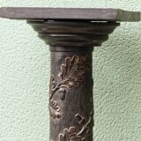 Napoleon 3 carved wooden column oak leaves