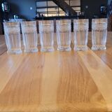6 cut glasses made of thick glass
