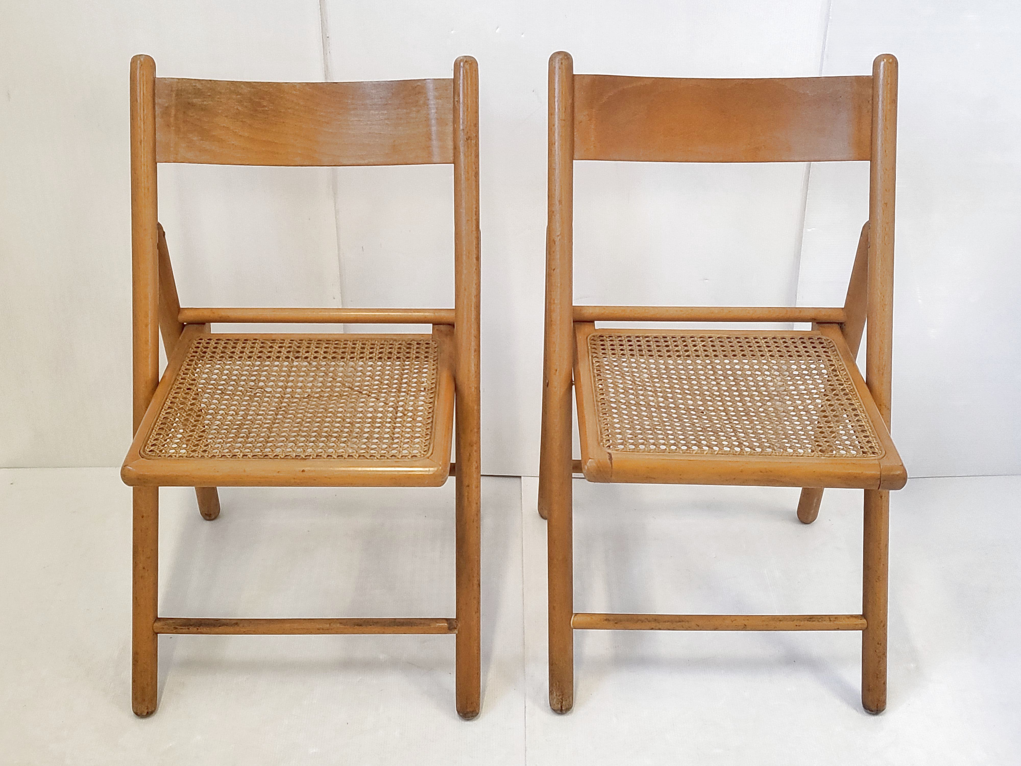 Paire de chaises pliantes vintage italiennes 1970