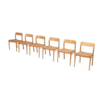 Modern Scandinavian oak chairs by N.O. Muller for J.L. Mollers 1970s