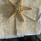 Set of 6 monogrammed damask tea towels