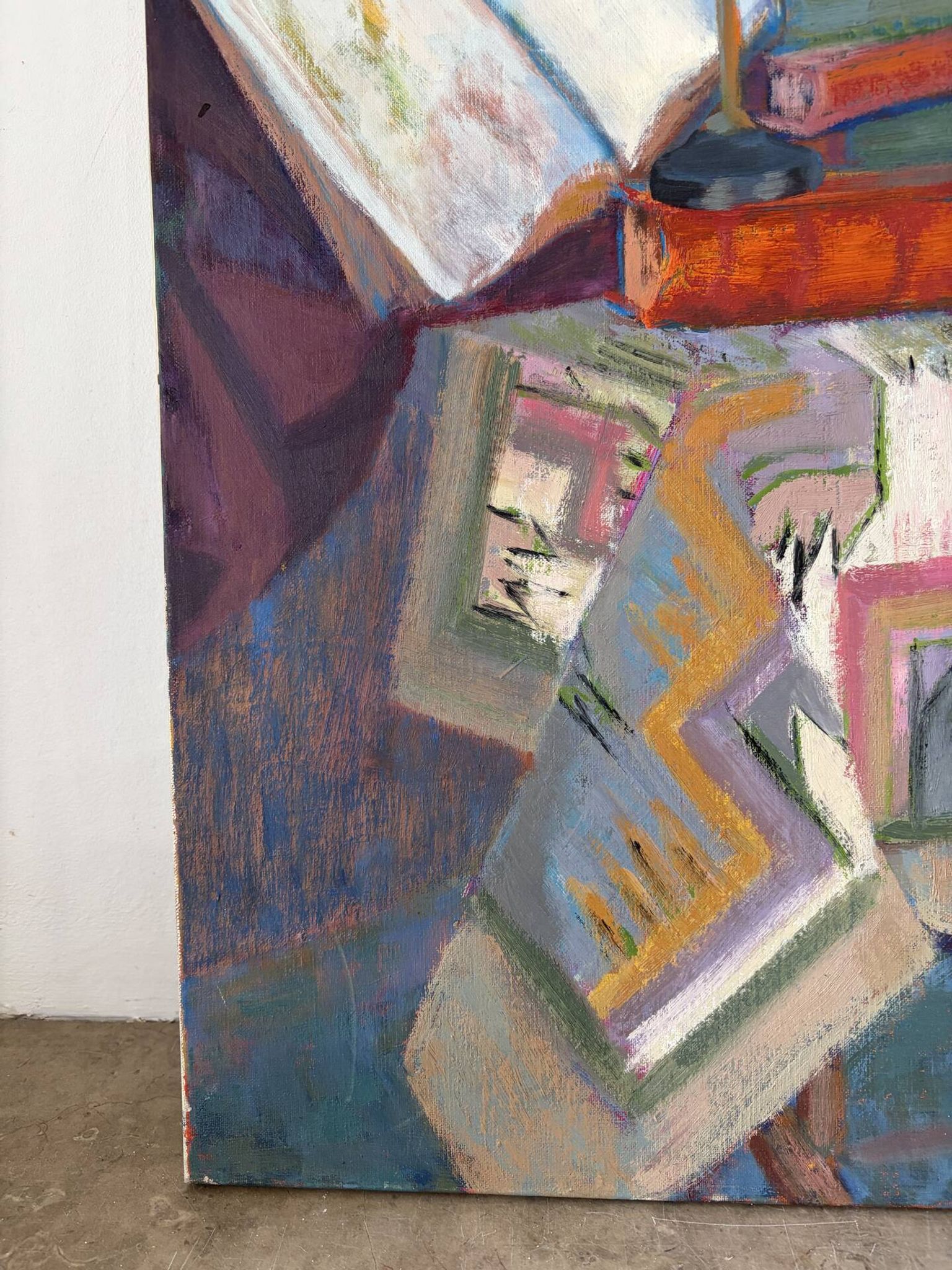 La table de lecture, huile sur toile