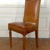 Set of 6 Art Deco carved walnut chairs, Circa 1920