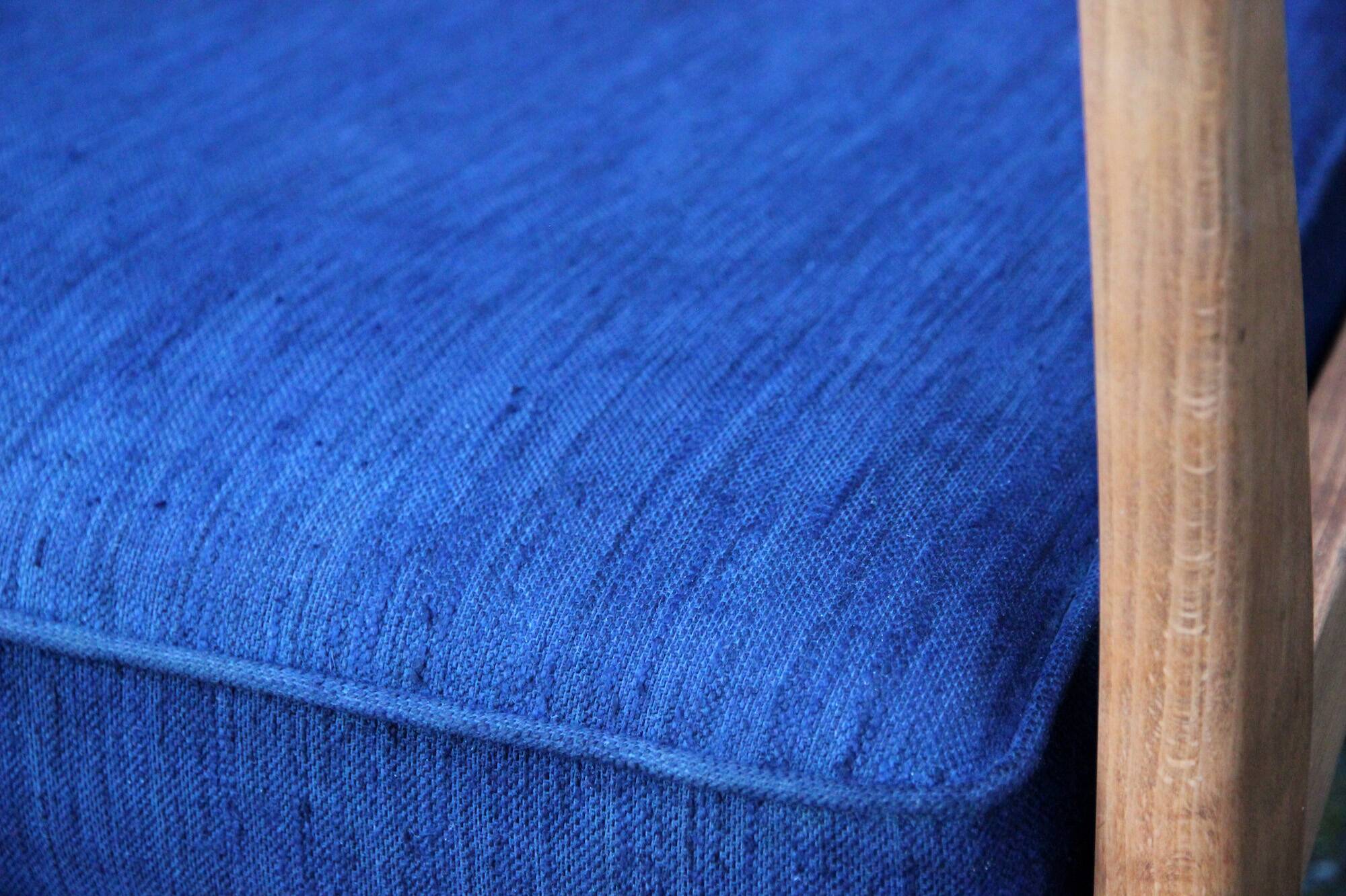 Blue armchair with Scandinavian lines, 50s/60s