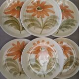 6 flat plates Saint Amand model Isis vintage 1960s 1970s