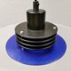 Danish space-age hanging lamp in transparent and blue plexi with black metal 1980s