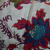 Large reversible cotton velvet quilt with patterns and plain