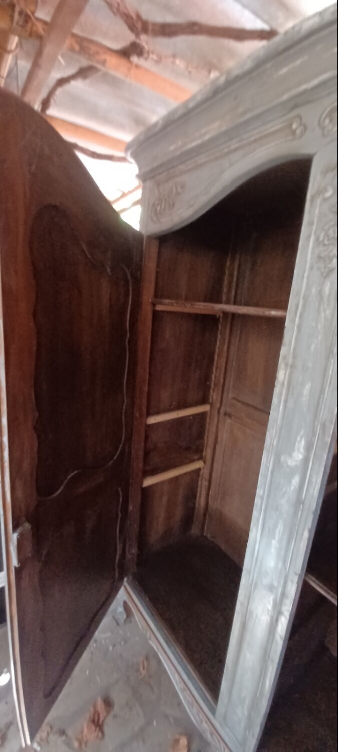 Old cabinet 18th century painted patinated